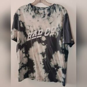 Lucky Brand Bad Company Band Tee Graphic Gray Tan Tie Dye Hippie Grunge